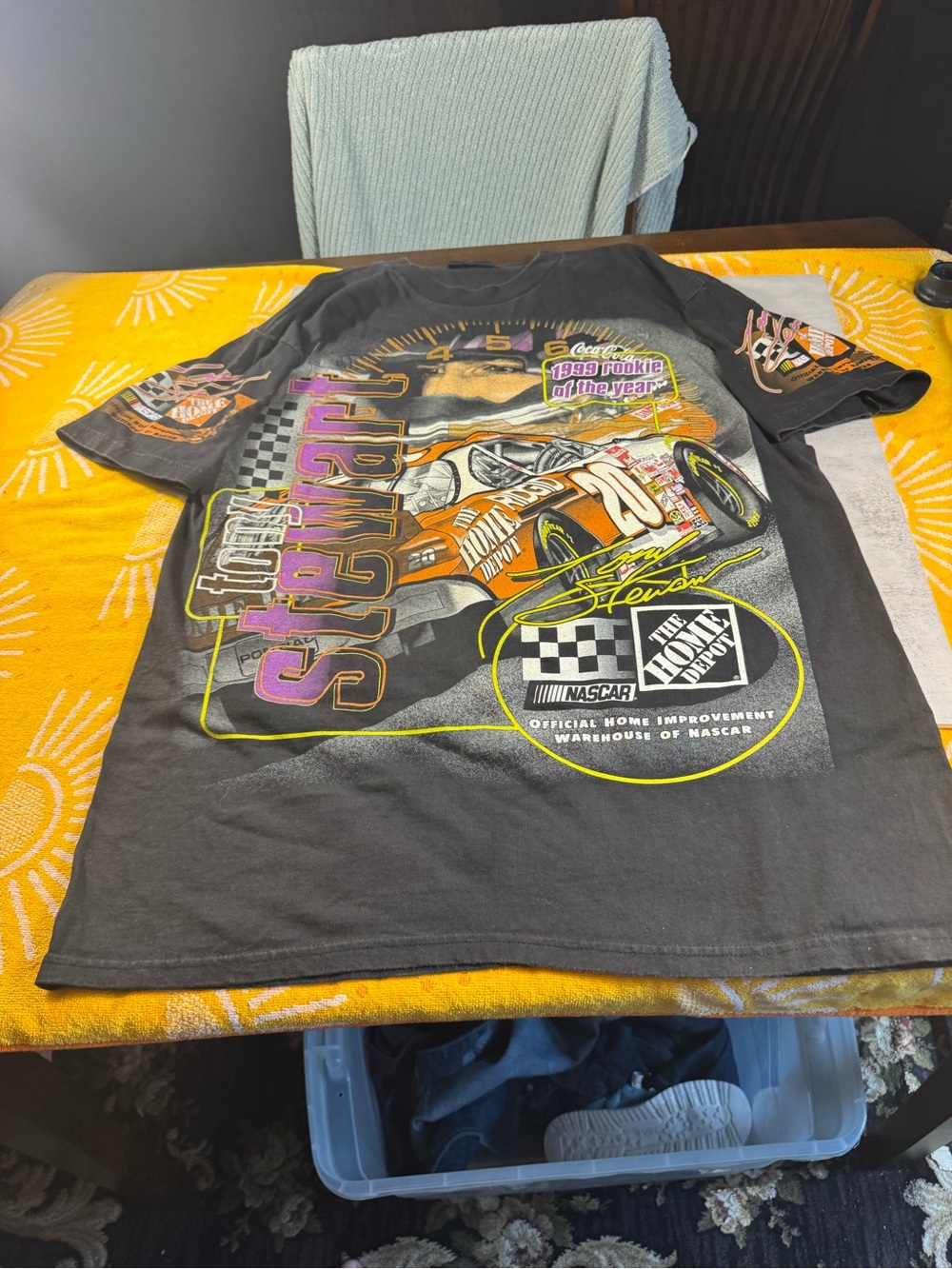 Vtg 90s Rare Nascar #20 Tony Stewart Built For The Future All Over Print Men’s L